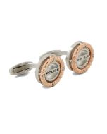 Police Bolt Cufflink for Men - Steel, Silver, and Rose Gold Design

