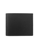 Dunhill men black leather embossed short section folded wallet 