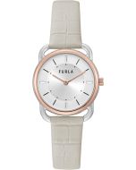 Furla Women Beige Leather Strap Watch