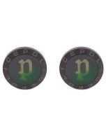 Police UNROLL cufflink for men steel gun metal , Green