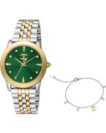 Just Cavalli ladies watch set with 2 pcs green  
