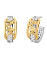 Michael Kors ladies earring steel silver , Gold with crystal
