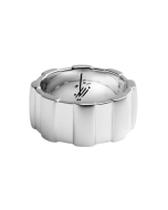 Zyan Wide Silver Classic Band Ring - Grooved size 8.5