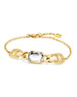 Aigner logo ladies bracelet steel gold with crystal