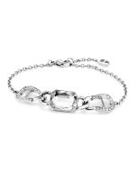 Aigner logo ladies bracelet steel silver with crystal