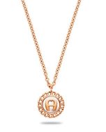 Aigner logo ladies necklace rose gold with mother of Pearl