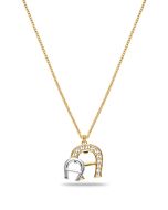 Aigner A logo ladies long necklace steel gold 