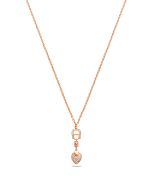 Aigner logo love necklace rose gold with crystal 