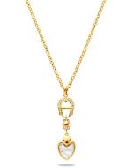 Aigner logo love necklace gold with mother of pearl