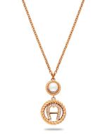 Aigner Round hemp necklace rose gold with mother of pearl