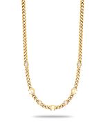 Aigner A logo ladies necklace steel gold with MOP