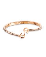 Aigner women Logo large bangle rose gold with Crystal