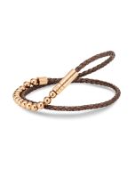 Aigner bracelet for men rose gold with brown leather