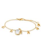 Aigner logo women bracelet steel gold with mother of Pearl
