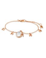 Aigner logo women bracelet steel rose gold with mother of Pearl