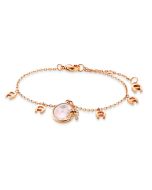 Aigner logo women bracelet steel rose gold - Pink Pearl