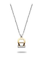 Aigner Women's Short Necklace Stainless Steel Gold , Silver