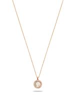 Aigner logo ladies short necklace rose gold size 450+50MM