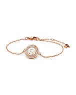 Aigner logo ladies bracelet steel rose gold size 170+35MM