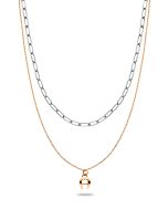 Aigner Women's Short Necklace Steel Rose Gold , Silver