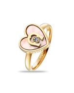Aigner Ladies Ring – Stainless Steel Gold with Pearls Size 56