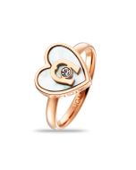 Aigner Ladies Ring – Stainless Steel Rose Gold with Pearls Size 54