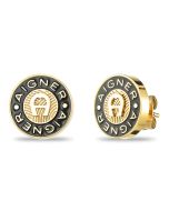 Aigner Ladies Earrings with Logo Stainless Steel Gold