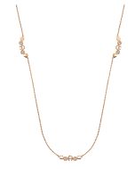 Aigner ladies long necklace stainless steel rose gold - crystal  
