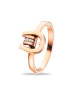 Aigner women ring stainless steel rose gold - crystal size 54