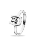 Aigner women ring stainless steel silver - crystal size 56