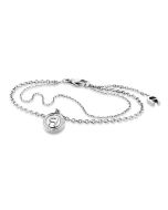 Aigner A .Logo ladies double bracelet stainless steel silver