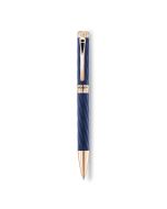 Aigner A Logo ballpoint pen for gent matte blue , Rose gold