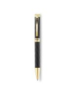 Aigner A logo ballpoint pen for gent matte black , Gold
