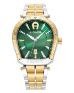 Aigner ROVIGO men watch stainless steel gold , Green
