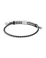 Aigner Alfeo bracelet for men leather white , Black 