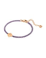 Aigner A logo bracelet for women rose gold with Purple beads