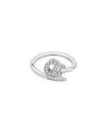 Aigner VITE ring for women steel silver with crystal size 56