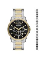 Armani Exchange gent watch set with 2 pcs gold