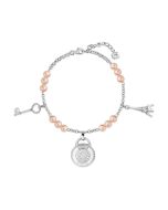 Saint Honore CHARMS bracelet for women silver , Mother of pearl