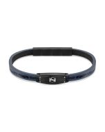 Saint Honore bracelet for men leather navy blue 