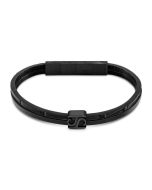 Saint Honore S bracelet for men black with leather black 