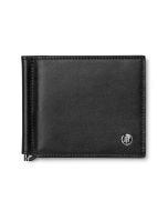 Montegrappa Signet Series Money Clip Wallet, Black Leather