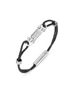 Cerruti 1881 SISTINE men bracelet silver with black leather 