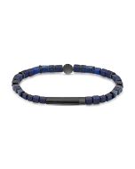 Cerruti 1881 bracelet for men black with blue beads