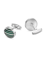 Cerruti 1881 FALITO cufflink for men steel silver , Green