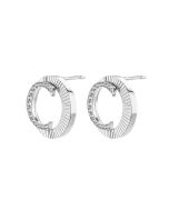 Cerruti 1881 PLEAT earring for women steel silver with crystal 