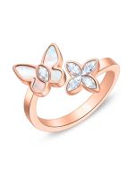 Cerruti 1881 MARIPOSA ring steel rose gold size 54
