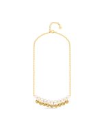 Saint Honore necklace for women steel gold , Mother of pearl 