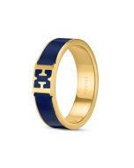 Escada Scarlett Gold Plated Blue Enamel Ring Size 54