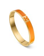 Escada Scarlett Gold Plated Orange Enamel Bangle